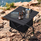 68x45CM Aluminum Portable Roll Top Camp Table with Storage Basket