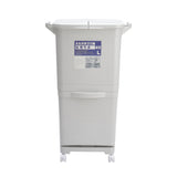 White Double-Layer Three-Compartment Trash Can with Wheels