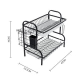2-Tier Black Steel Dish Drying Rack