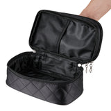 Black Rhomboid Waterproof Travel Makeup Bag