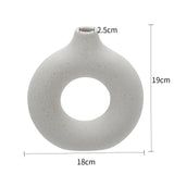 18cmW x 19cmH Nordic Style Ceramic Round Vase in White