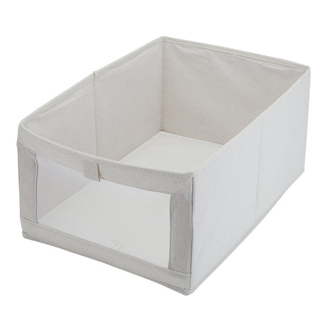 Foldable Wardrobe Storage Box with Handles and Mesh Window
