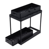 Black 2 Tier Under Sink Pull Out Storage Organizer