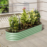 Light Green 240cm Oval Shaped Galvanized Steel Raised Garden Bed