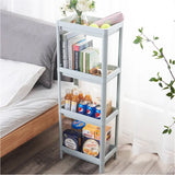 Blue 4 Layers Freestanding Plastic Corner Storage Rack