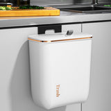 Pearl White 30cm Kitchen Bathroom Hanging Waste Bin with Lid