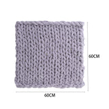 60x60CM Hand Woven Chenille Blanket for Couch and Bed,Grey