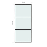 3 Frosted Glass Black Barn Door with Sliding Hardware Kit