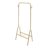 Gold Freestanding Clothes Rack with Bottom Shelf