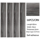 Set of 36 Planks PVC Self-stick Waterproof Floor Flooring Plank, Dark Grey