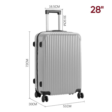 Grey 28 inch Hardshell Spinner Wheel Luggage Travel Suitcase