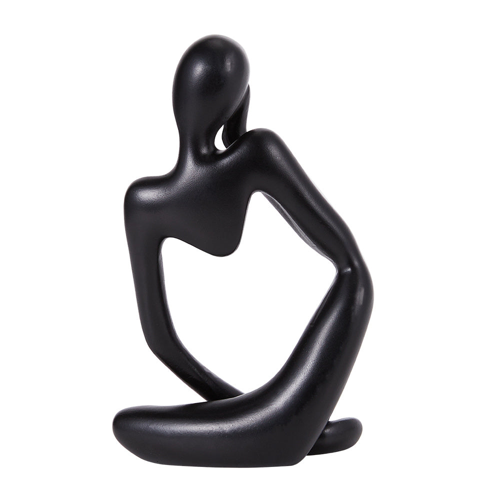 Black Thinker Resin Tabletop Abstract Decor