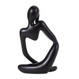 Black Thinker Resin Tabletop Abstract Decor