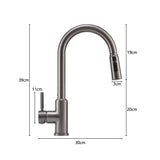 Grey Modern Single Handle Kitchen Faucet