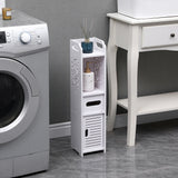 White 68cm H Freestanding Wooden Small Bathroom Cabinet