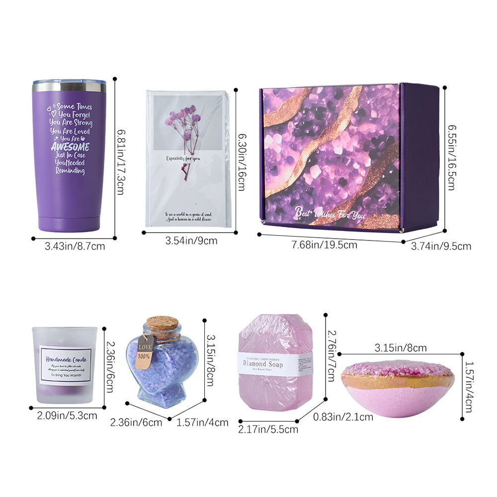 Lavender Bath Gift Set Spa Basket Self Care Gifts