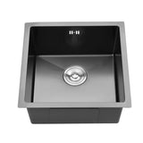 Black Drop-in Kitchen Sink, Single Bowl Stainless Steel Sink, Black
