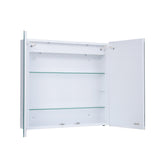 Double Door Frameless Mirror Storage Cabinet with LED Lights