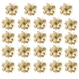 24 Pieces Artificial Christmas Tree Flowers Festive Decoration,Gold