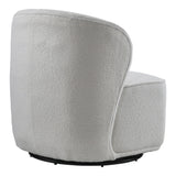 White 66cm W Chic Upholstered Swivel Chair