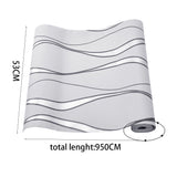Light Grey Modern Geometric Wavy Striped Wallpaper
