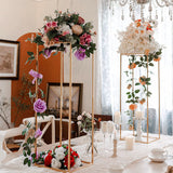 Metal Rectangular Flower Stand Pedestal Wedding Party Ornament