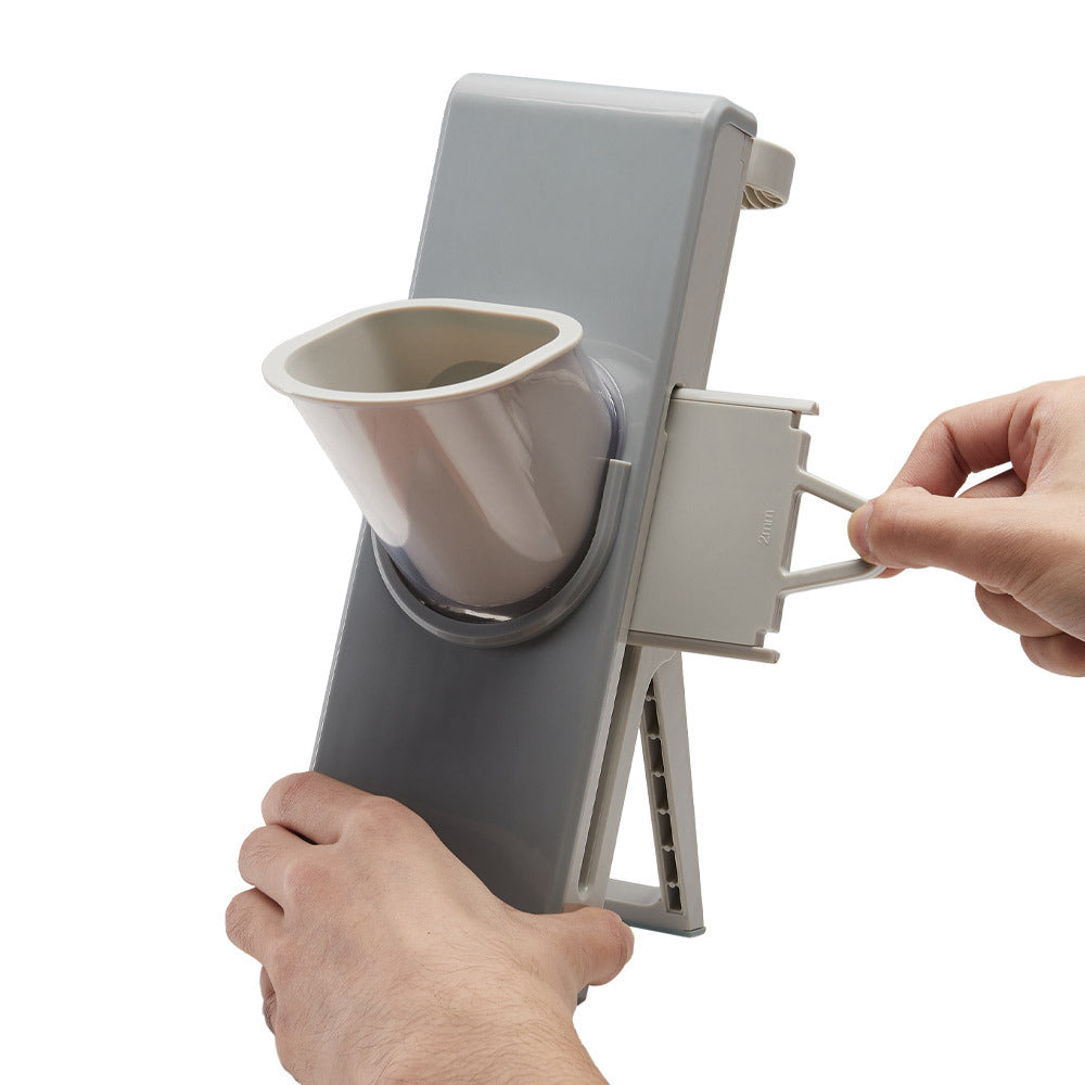 Grey Kitchen Manual Slicer with Food Container