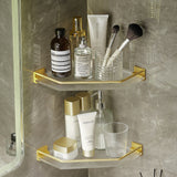 Gold Acrylic Bathroom Corner Shelf Shower Organiser