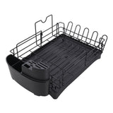 Black Multifunctional 2 Tier Detachable Dish Drainer Rack