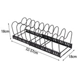 Expandable Pot Pan Lid Rack Pan Organiser with 10 Dividers