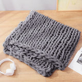 100x150CM Hand Woven Chenille Blanket for Couch and Bed,Dark Grey