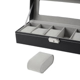 Faux Leather Watch Display Case with 6 Slots