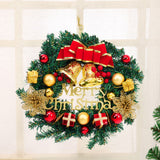 30cm Christmas Artificial Wreath with Xmas Bells Bow Knots
