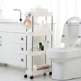 4 Tier Slim Slide Out Bathroom Storage Holder with Hook