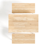 White Set of 3 Modern Wood Dining Table and Benches
