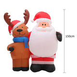 1.5M Inflatable Santa and Reindeer Light Up Yard Decoration