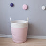 Extra-Large Cotton Laundry Basket with Pom-Pom Handles and Foldable Design