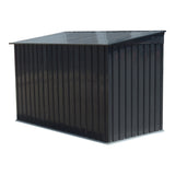 Black Outdoor Metal Garbage Storage Shed with Hinged Lid