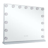 White Frameless Hollywood LED Lighted Cosmetic Mirror