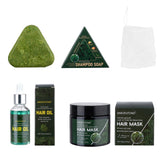 3 Step Hair Care Set Shampoo Mask Oil Ginger Rosemary Oil Bottle
