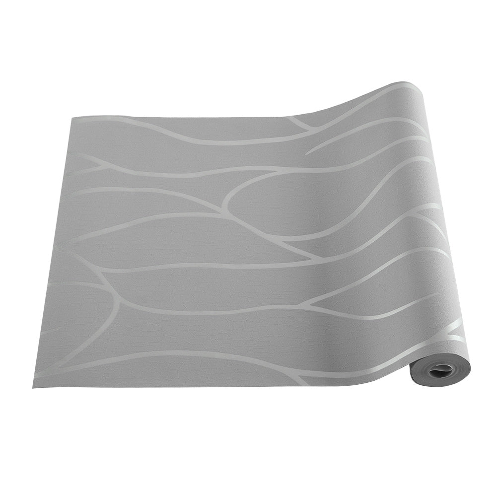 Silver Grey Non Woven Embossed Geometric Wallpaper