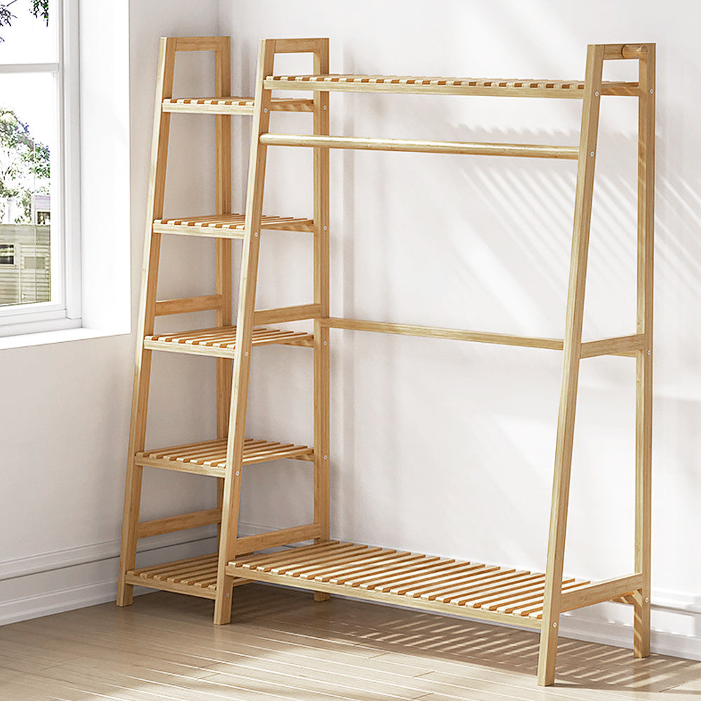 110cm Natural Bamboo Bedroom Garment Clothes Rack