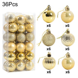 36 Pieces Gold Xmas Ball Christmas Tree Deluxe Bauble Set