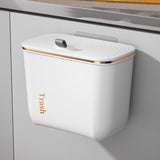Pearl White 22cm Kitchen Bathroom Hanging Waste Bin with Lid