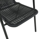 Set of 3 Garden Patio Glass Umbrella Round Table and Stackable Chairs Set