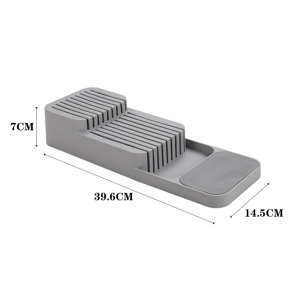 9 Slot Compact Kitchen Knife In Drawer Organiser