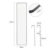 Full Length Mirror with Rounded Corners Door Hanging Black Mirror