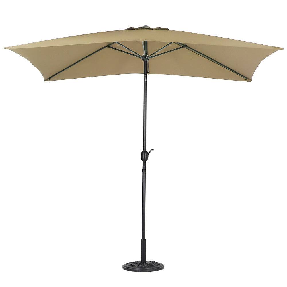 250 cm H Outdoor Waterproof Rectangular Parasol, with Round Base