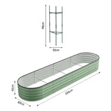 Light Green 320cm Oval Shaped Galvanized Steel Raised Garden Bed