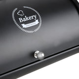 Black Metal Roll Top Bread Container for Kitchen Countertop